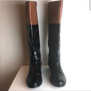 Etienne Aigner Black/Brown Riding Boots